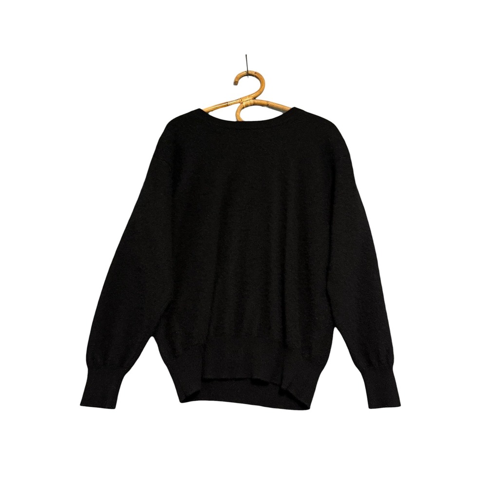 Vintage | Preston & York | Black 100% Cashmere Crewneck Sweater Size XL